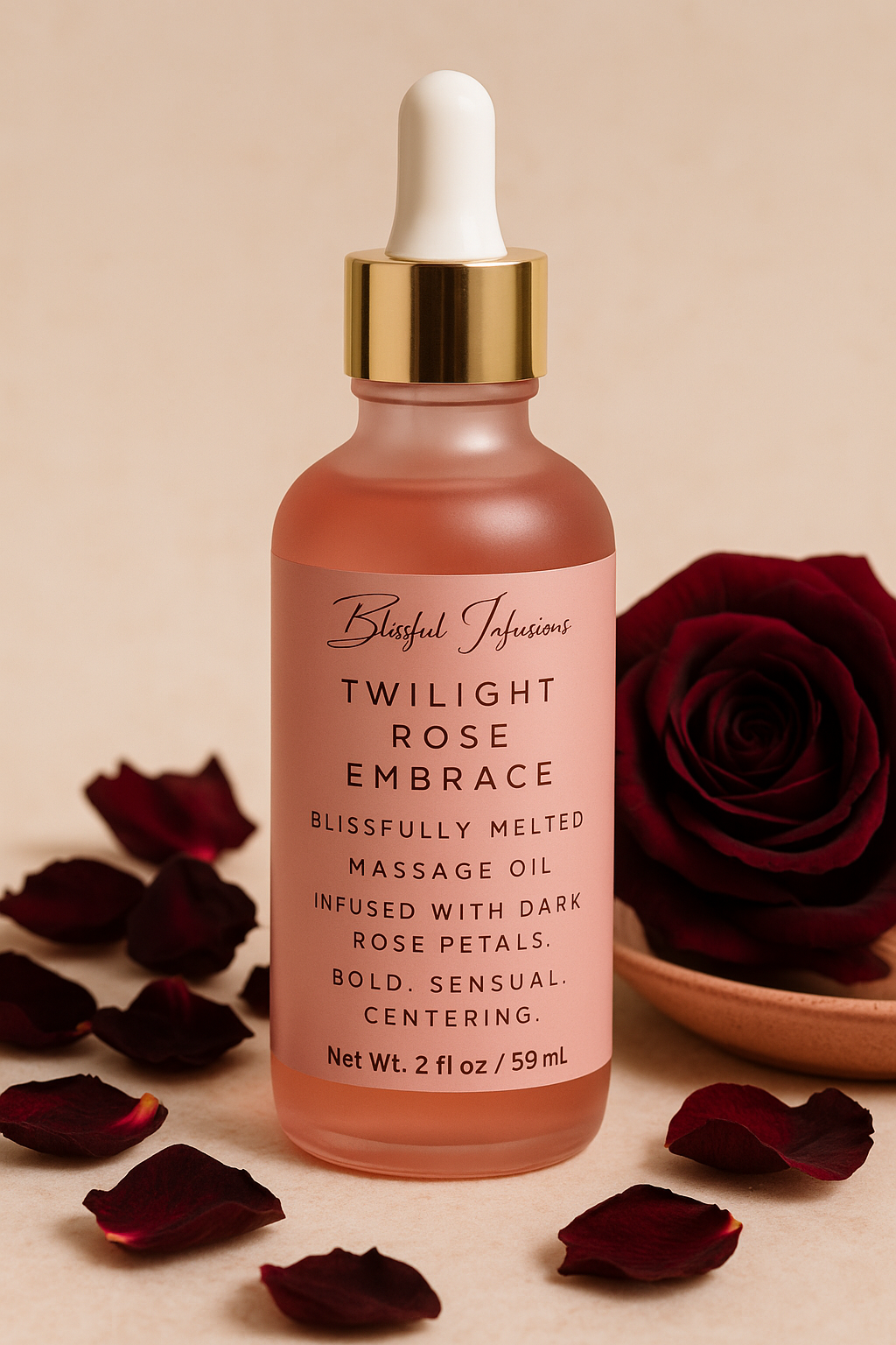 Twilight Rose Embrace – Blissfully Melted Infused Massage Oil