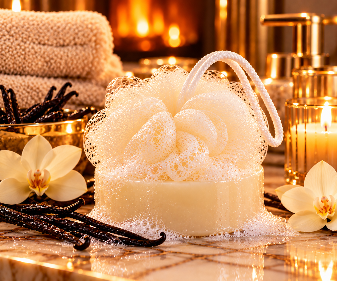 By the Fire Blissfully Puffed white soap puff