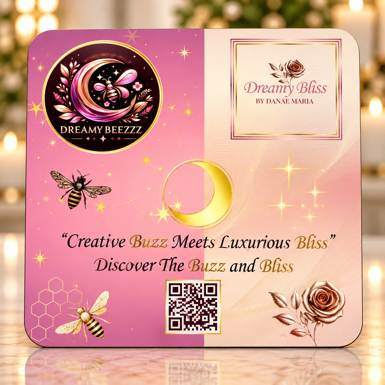 Creative Buzz Meets Luxurious Bliss Coaster