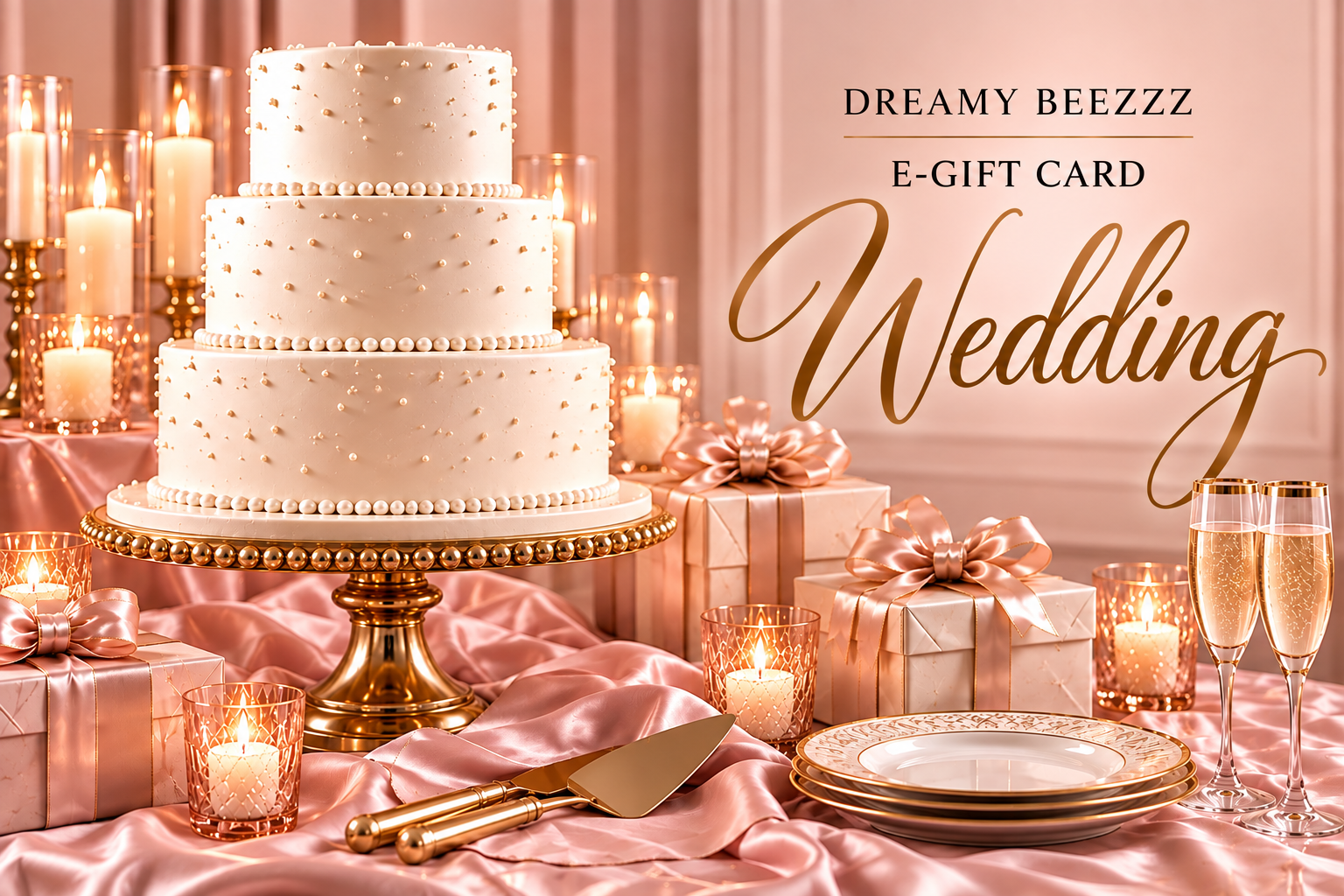 Dreamy Beezzz Wedding E-Gift Card Blush and Champagne