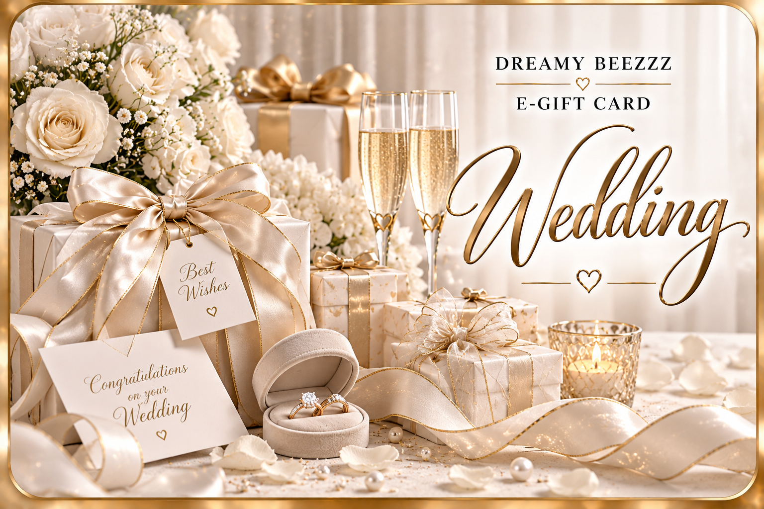 Dreamy Beezzz Wedding E-Gift Card Ivory and Gold