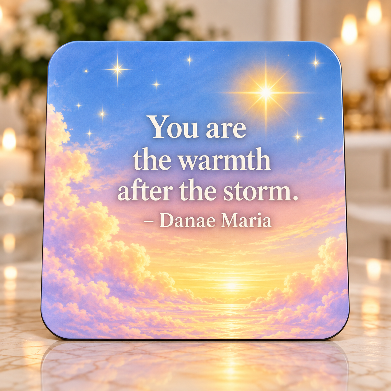 You Are the Warmth After the Storm Coaster by Danae Maria